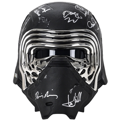 Daisy Ridley, Mark Hamill, Adam Driver, John Boyega Star Wars The Force Awakens Cast Autographed Kylo Ren Voice Changing Helmet