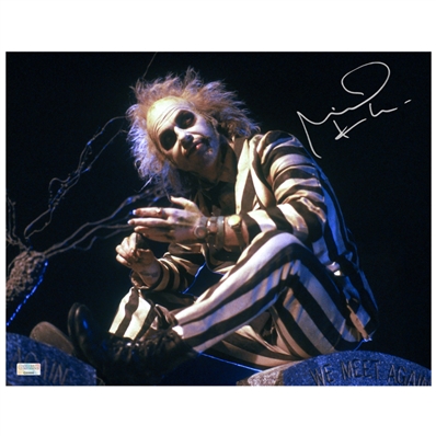 Michael Keaton Autographed 1988 Beetlejuice 11x14 Scene Photo