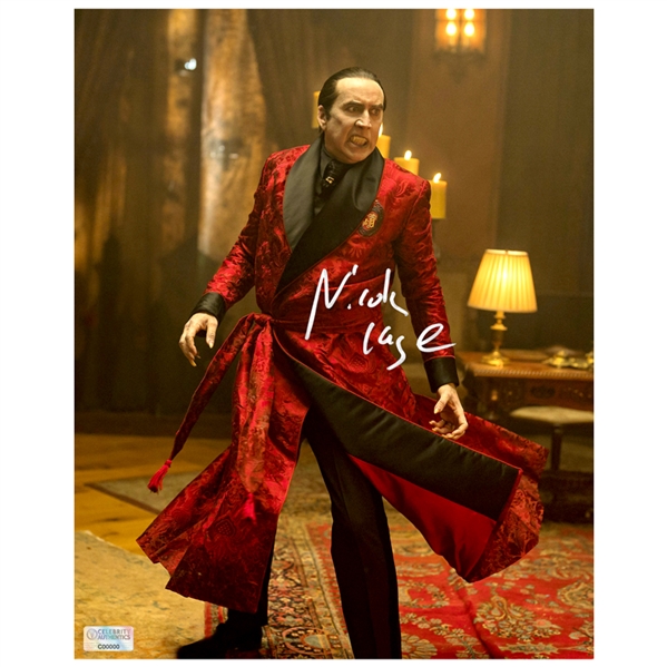 Nicolas Cage Autographed 2023 Renfield Dracula 8x10 Photo
