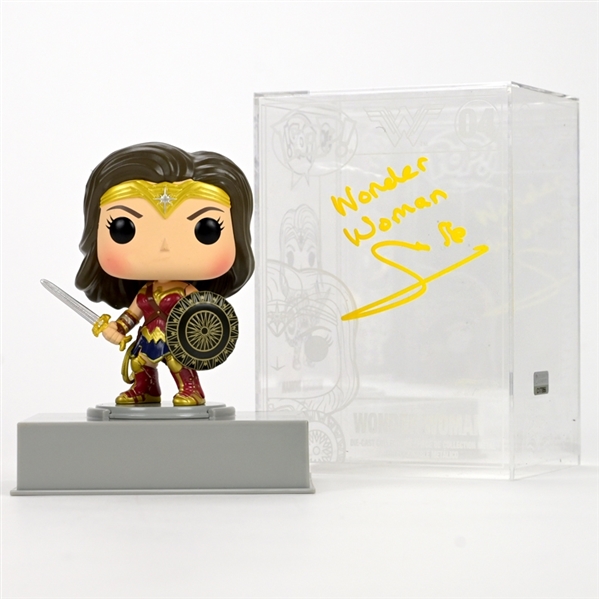 Gal Gadot Autographed Wonder Woman Pop Die-Cast Figure #04 with Wonder Woman Inscription