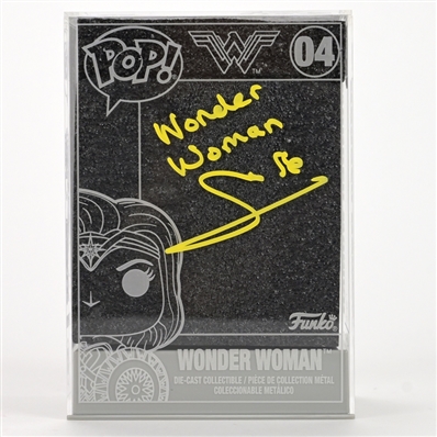Gal Gadot Autographed Wonder Woman Pop Die-Cast Figure #04 with Wonder Woman Inscription