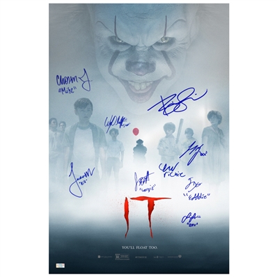 Bill Skarsgard and Cast Autographed 2017 IT Pennywise 16x24 Movie Poster