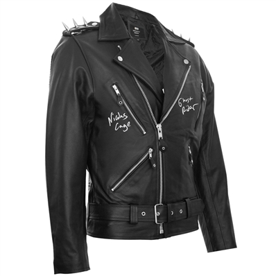 Nicolas Cage Autographed Ghost Rider Premium Leather Jacket with Inscription