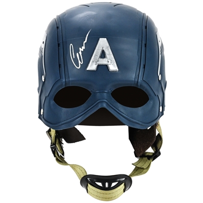 Chris Evans Autographed Marvel Captain America 1:1 Scale Prop Replica Helmet