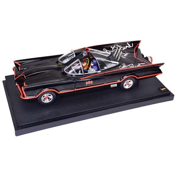 Adam West, Burt Ward Autographed Die-Cast 1:18 Scale Batman 1966 Batmobile