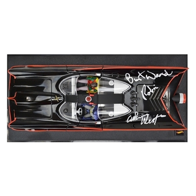 Adam West, Burt Ward Autographed Die-Cast 1:18 Scale Batman 1966 Batmobile