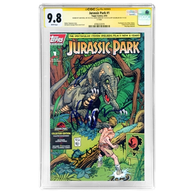 Jeff Goldblum, Sam Neill, Laura Dern Autographed 1993 Jurassic Park #1 CGC SS 9.8