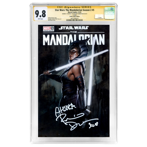 Rosario Dawson Autographed 2023 Star Wars: The Mandalorian Season 2 #5 Trinity Comics Edition CGC SS 9.8 w/ Ahsoka Insc