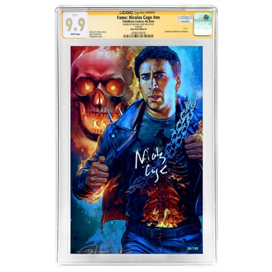 Nicolas Cage Autographed Fame: Nicolas Cage #nn Horn Foil Edition CGC SS 9.9