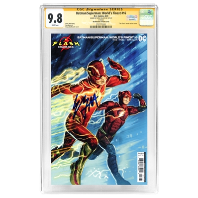 Ezra Miller Autographed 2023 Batman/Superman: Worlds Finest #16 Doug Braithwaite Variant Cover C CGC SS 9.8