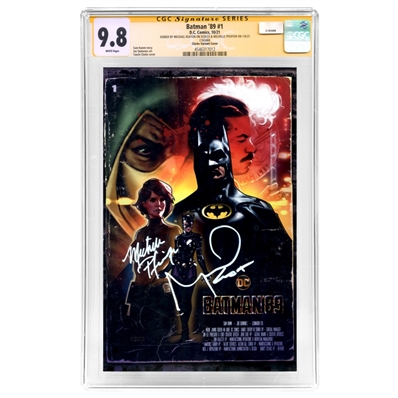 Michael Keaton, Michelle Pfeiffer Autographed 2021 Batman '89 #1 Clarke Variant CGC SS 9.8