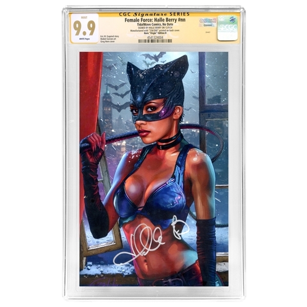 Halle Berry Autographed Female Force: Catwoman #nn Greg Horn Virgin Variant Cover 260/300 CGC SS 9.9