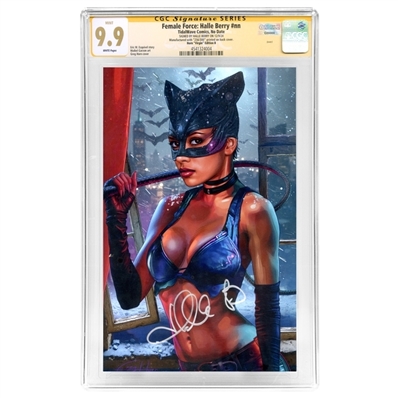 Halle Berry Autographed Female Force: Catwoman #nn Greg Horn Virgin Variant Cover 260/300 CGC SS 9.9