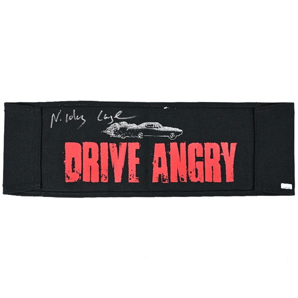 Nicolas Cage Autographed 2011 Drive Angry Production Used Logo Canvas Chair Back
