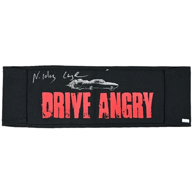 Nicolas Cage Autographed 2011 Drive Angry Production Used Logo Canvas Chair Back