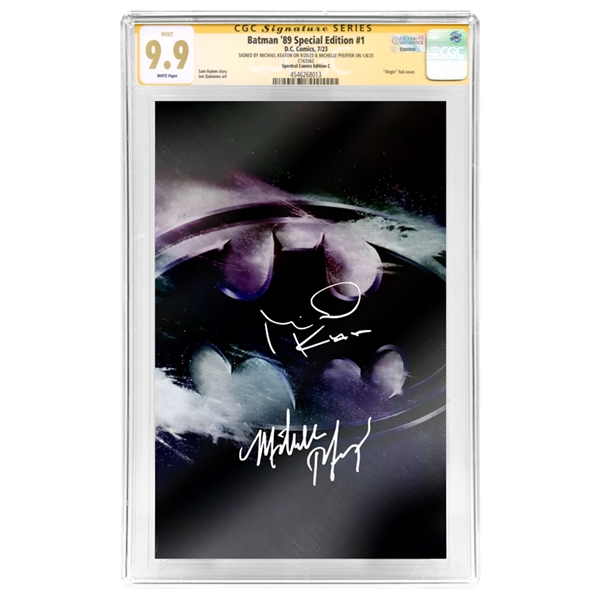 Michael Keaton, Michelle Pfeiffer Autographed Batman 89 Special Edition #1 Spectral Comics Virgin Foil CGC SS 9.9