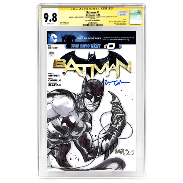 Val Kilmer Autographed 2012 Batman #0 Greg Capullo Original Sketched Cover CGC SS 9.8