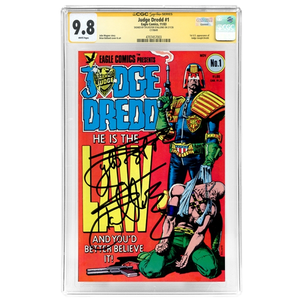 Sylvester Stallone Autographed 1983 Judge Dredd #1 CGC SS 9.8 * 1st Dredd Comic!