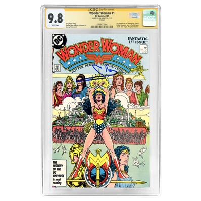 Gal Gadot Autographed 1987 Wonder Woman #1 George Perez Ciover CGC SS 9.8
