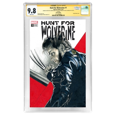 Hugh Jackman Autographed 2018 Hunt for Wolverine #1 Corbyn Kern Original Sketched Cover CGC SS 9.8